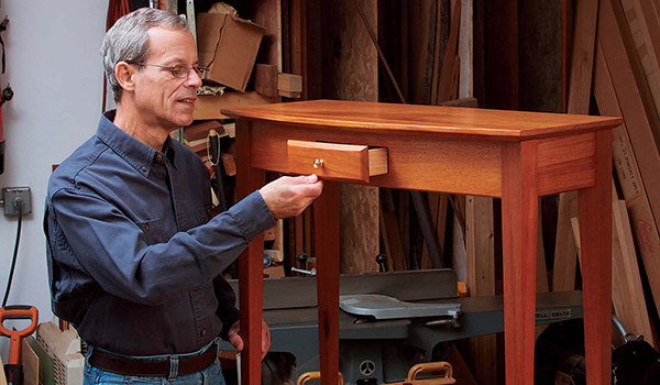 Fitting drawer in finished hall table