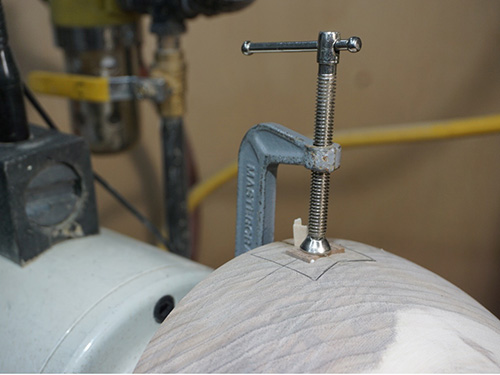 Clamping inlay in place during glue-up