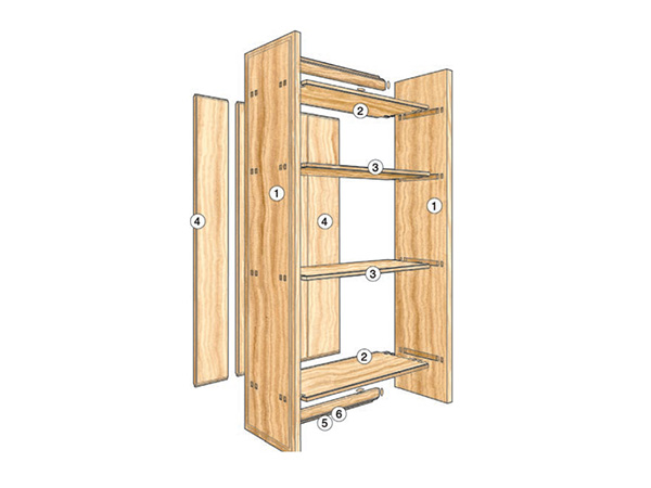 Drawings for a simple bookcase project