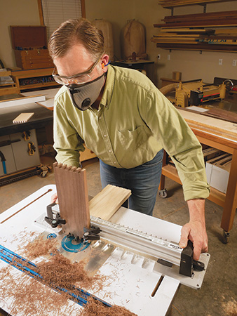 Using a clamped dovetail jig to rout joinery