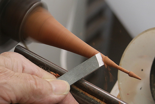 Shaping delicate shapes on finial