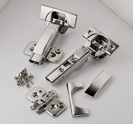 Long arm cabinet door hinge