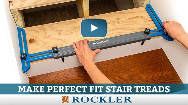 Laying out stair treads with Stair Tread and Shelf Gauge