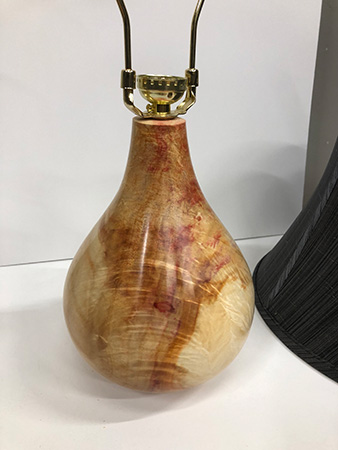 Elder wood turned lamp