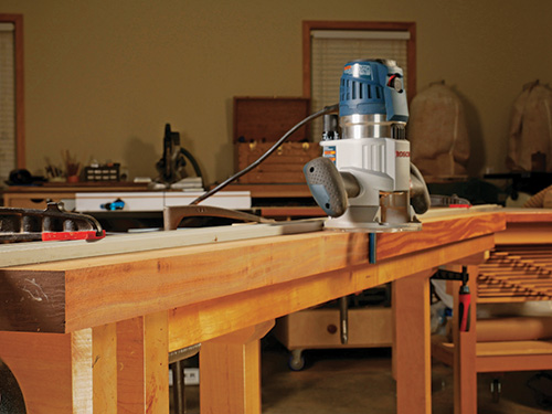 Long, straight router bit for flattening boards