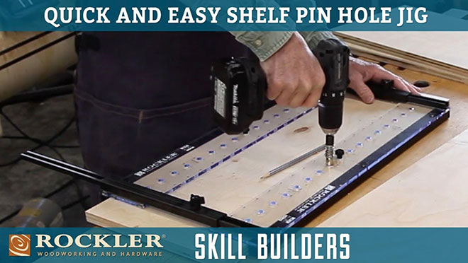 Drilling shelf pin holes with a template