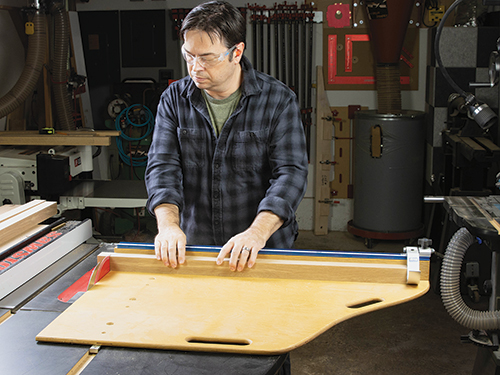 Using crosscut sled to cut server parts to size