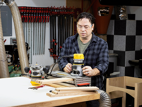 Routing dovetail joints for serving table drawer