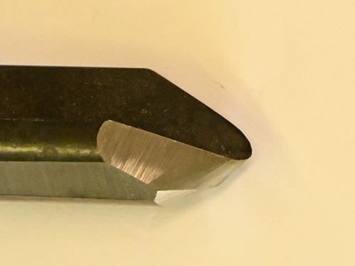 Close-up of a sharpened gouge